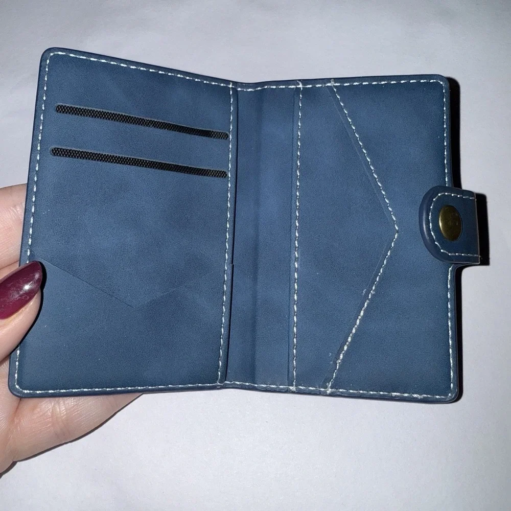 BLBM Bifold Snap Wallet Slim Card Case Blue Unisex